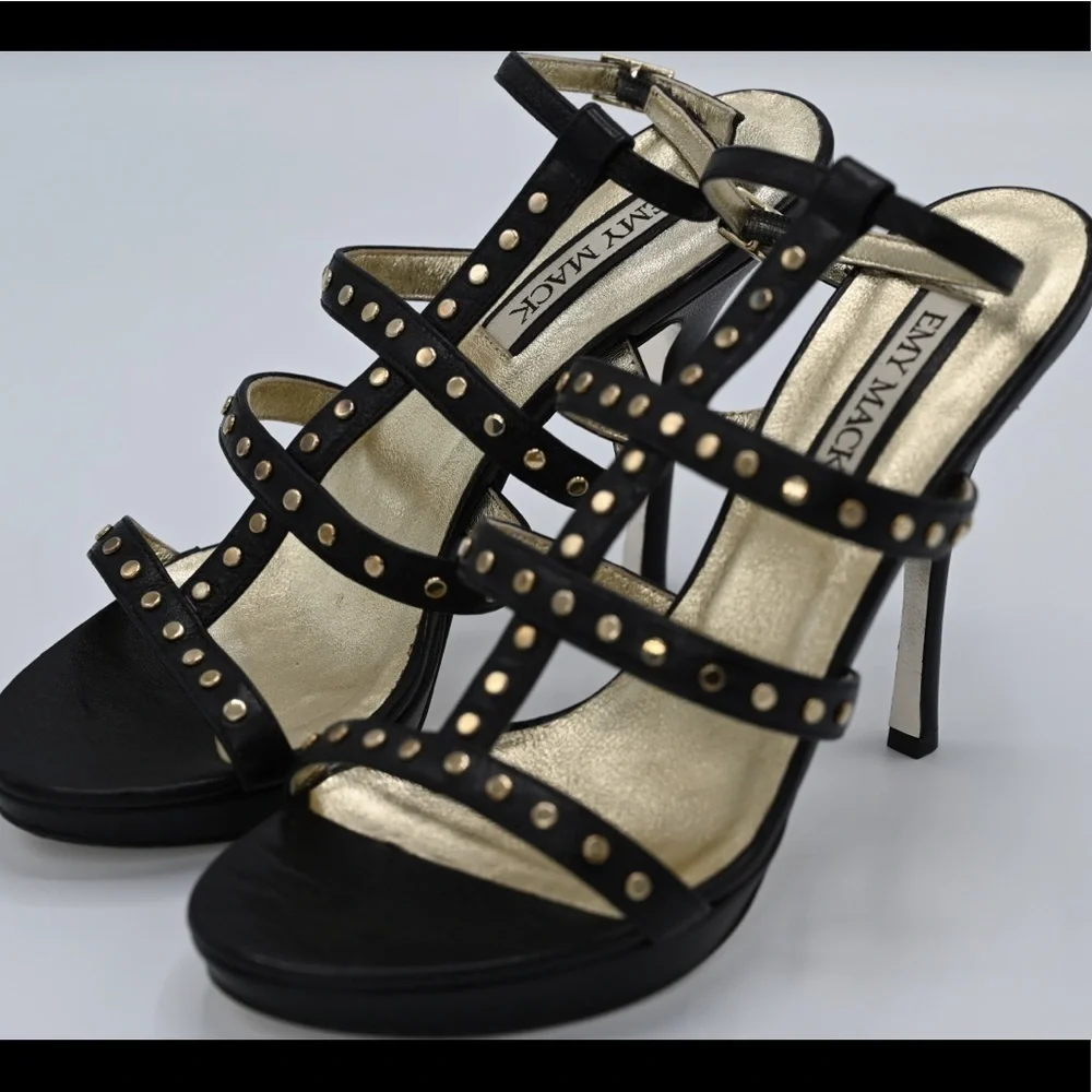 Emy Mack Karlotta Platform Sandal Nappa Black Sz 8